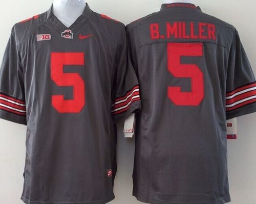 Buckeyes #5 Braxton Miller Grey Stitched Youth NCAA Jersey - Click Image to Close